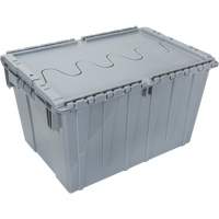 Flip Top Plastic Distribution Container, 21.65" x 15.5" x 12.5", Grey Distribution Jean Lapalme