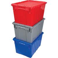 Flip Top Plastic Distribution Container, 21.65" x 15.5" x 12.5", Grey Distribution Jean Lapalme