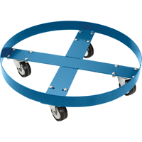 Drum Dolly, Steel, 750 lbs. Capacity, 24" Diameter, Polyolefin Casters Distribution Jean Lapalme