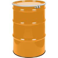 Barils en acier, 55 gal. US (45 gal. imp.), Non doubl&eacute;, Orange, Dessus ouvert, UN1A2/Y1.5/150, Calibre 16 Distribution Jean Lapalme