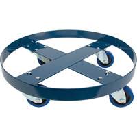 Chariot pour baril, Acier, Capacit&eacute;e 1400 lb, Diam&egrave;tre 24", Roue en &eacute;lastique bleu Distribution Jean Lapalme