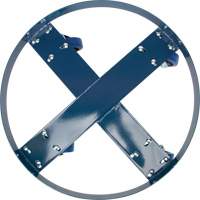 Chariot pour baril, Acier, Capacit&eacute;e 1400 lb, Diam&egrave;tre 24", Roue en &eacute;lastique bleu Distribution Jean Lapalme