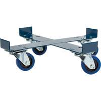 Chariot pour baril, Acier, Capacit&eacute;e 1400 lb, Diam&egrave;tre 24", Roue en &eacute;lastique bleu Distribution Jean Lapalme