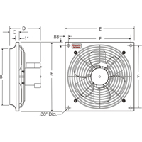 Ventilateurs muraux d'usage g&eacute;n&eacute;ral, Commercial, 2 vitesses, Diam&egrave;tre de 10" Distribution Jean Lapalme