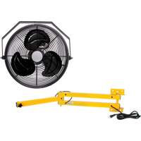 Trousse de ventilateur pour poste de travail industriel avec bras double verrouillable, Industriel, 3 vitesses, Diam&egrave;tre de 12" Distribution Jean Lapalme
