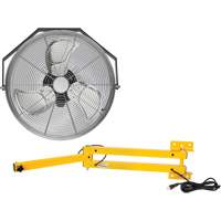 Trousse de ventilateur pour poste de travail industriel avec bras double verrouillable, Industriel, 3 vitesses, Diam&egrave;tre de 18" Distribution Jean Lapalme