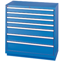 Drawer Cabinets, 7 Drawers, 40-1/4" W x 22-1/2" D x 41-3/4" H, Bright blue Distribution Jean Lapalme