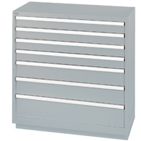 Drawer Cabinets, 7 Drawers, 40-1/4" W x 22-1/2" D x 41-3/4" H, Grey Distribution Jean Lapalme