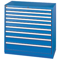 Drawer Cabinets, 9 Drawers, 40-1/4" W x 22-1/2" D x 41-3/4" H, Bright blue Distribution Jean Lapalme