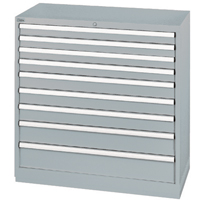 Drawer Cabinets, 9 Drawers, 40-1/4" W x 22-1/2" D x 41-3/4" H, Grey Distribution Jean Lapalme