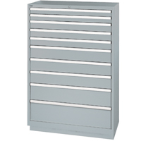 Drawer Cabinets, 10 Drawers, 40-1/4" W x 22-1/2" D x 59-1/2" H, Grey Distribution Jean Lapalme