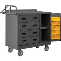 Armoire d'&eacute;tabli mobile avec bacs, Acier Surface Distribution Jean Lapalme