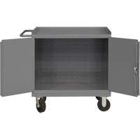 Mobile Workbench Cabinet with Louvered Panel Back, Steel Surface Distribution Jean Lapalme