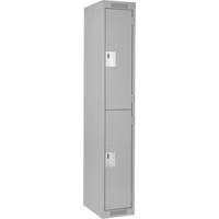 Clean Line Lockers, 2 -tier, 12" x 18" x 72", Steel, Grey, Rivet (Assembled) Distribution Jean Lapalme