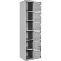 Clean Line Lockerettes, 6 -tier, Bank of 4, 48" x 18" x 72", Steel, Grey, Rivet (Assembled) Distribution Jean Lapalme