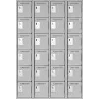 Clean Line Lockerettes, 6 -tier, Bank of 4, 48" x 18" x 72", Steel, Grey, Rivet (Assembled) Distribution Jean Lapalme
