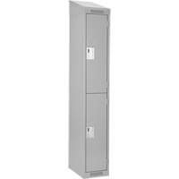 Clean Line Lockers, 2 -tier, 12" x 18" x 78", Steel, Grey, Rivet (Assembled) Distribution Jean Lapalme