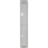 Clean Line Lockers, 2 -tier, 12" x 18" x 78", Steel, Grey, Rivet (Assembled) Distribution Jean Lapalme