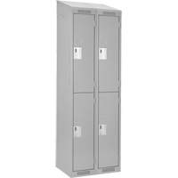 Clean Line Lockers, 2 -tier, Bank of 2, 24" x 18" x 78", Steel, Grey, Rivet (Assembled) Distribution Jean Lapalme