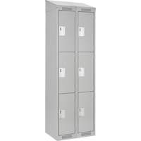Clean Line Lockers, 3 -tier, Bank of 2, 24" x 18" x 78", Steel, Grey, Rivet (Assembled) Distribution Jean Lapalme