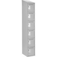 Clean Line Lockerette , 6 -tier, 12" x 18" x 78", Steel, Grey, Rivet (Assembled) Distribution Jean Lapalme