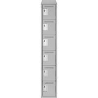 Clean Line Lockerette , 6 -tier, 12" x 18" x 78", Steel, Grey, Rivet (Assembled) Distribution Jean Lapalme