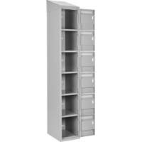 Clean Line Lockerette , 6 -tier, Bank of 4, 48" x 18" x 78", Steel, Grey, Rivet (Assembled) Distribution Jean Lapalme