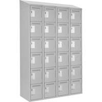 Clean Line Lockerette , 6 -tier, Bank of 4, 48" x 18" x 78", Steel, Grey, Rivet (Assembled) Distribution Jean Lapalme