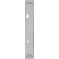 Casiers Clean Line, 2 niveaux, 12" x 18" x 82", Acier, Gris, Rivet (assembl&eacute;) Distribution Jean Lapalme