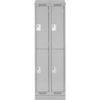 Clean Line Lockers, 2 -tier, Bank of 2, 24" x 18" x 82", Steel, Grey, Rivet (Assembled) Distribution Jean Lapalme