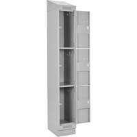 Clean Line Lockers, 3 -tier, Bank of 4, 48" x 18" x 82", Steel, Grey, Rivet (Assembled) Distribution Jean Lapalme