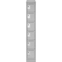 Clean Line Lockerette, 6 -tier, 12" x 18" x 82", Steel, Grey, Rivet (Assembled) Distribution Jean Lapalme