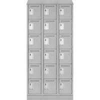 Clean Line Lockerette, 6 -tier, Bank of 3, 36" x 18" x 82", Steel, Grey, Rivet (Assembled) Distribution Jean Lapalme
