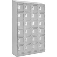 Clean Line Lockerette, 6 -tier, Bank of 4, 48" x 18" x 82", Steel, Grey, Rivet (Assembled) Distribution Jean Lapalme