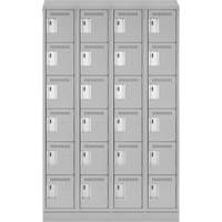 Clean Line Lockerette, 6 -tier, Bank of 4, 48" x 18" x 82", Steel, Grey, Rivet (Assembled) Distribution Jean Lapalme
