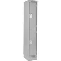 Casiers Clean Line, 2 niveaux, 12" x 18" x 76", Acier, Gris, Rivet (assembl&eacute;) Distribution Jean Lapalme
