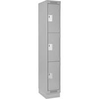 Casiers Clean Line, 3 niveaux, 12" x 18" x 76", Acier, Gris, Rivet (assembl&eacute;) Distribution Jean Lapalme