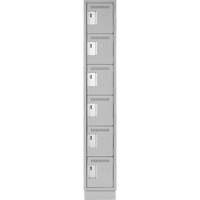 Clean Line Lockerette, 6 -tier, 12" x 18" x 76", Steel, Grey, Rivet (Assembled) Distribution Jean Lapalme