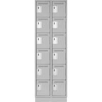Clean Line Lockerette, 6 -tier, Bank of 2, 24" x 18" x 76", Steel, Grey, Rivet (Assembled) Distribution Jean Lapalme