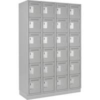 Clean Line Lockerette, 6 -tier, Bank of 4, 48" x 18" x 76", Steel, Grey, Rivet (Assembled) Distribution Jean Lapalme