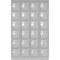 Clean Line Lockerette, 6 -tier, Bank of 4, 48" x 18" x 76", Steel, Grey, Rivet (Assembled) Distribution Jean Lapalme