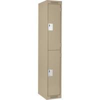 Clean Line Lockers, 2 -tier, 12" x 18" x 72", Steel, Beige, Rivet (Assembled) Distribution Jean Lapalme