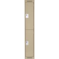 Clean Line Lockers, 2 -tier, 12" x 18" x 72", Steel, Beige, Rivet (Assembled) Distribution Jean Lapalme