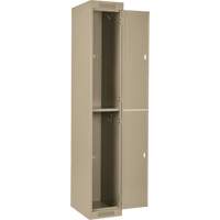 Clean Line Lockers, 2 -tier, Bank of 4, 48" x 18" x 72", Steel, Beige, Rivet (Assembled) Distribution Jean Lapalme