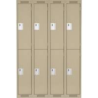 Clean Line Lockers, 2 -tier, Bank of 4, 48" x 18" x 72", Steel, Beige, Rivet (Assembled) Distribution Jean Lapalme