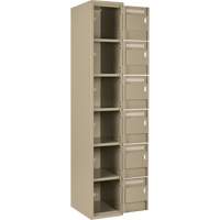 Clean Line Lockerette, 6 -tier, Bank of 4, 48" x 18" x 72", Steel, Beige, Rivet (Assembled) Distribution Jean Lapalme
