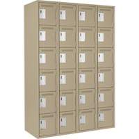 Clean Line Lockerette, 6 -tier, Bank of 4, 48" x 18" x 72", Steel, Beige, Rivet (Assembled) Distribution Jean Lapalme