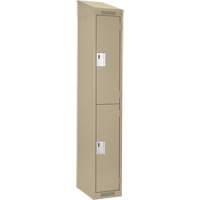 Clean Line Lockers, 2 -tier, 12" x 18" x 78", Steel, Beige, Rivet (Assembled) Distribution Jean Lapalme