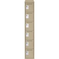 Clean Line Lockerette, 6 -tier, 12" x 18" x 78", Steel, Beige, Rivet (Assembled) Distribution Jean Lapalme