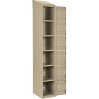 Clean Line Lockerette, 6 -tier, Bank of 4, 48" x 18" x 78", Steel, Beige, Rivet (Assembled) Distribution Jean Lapalme